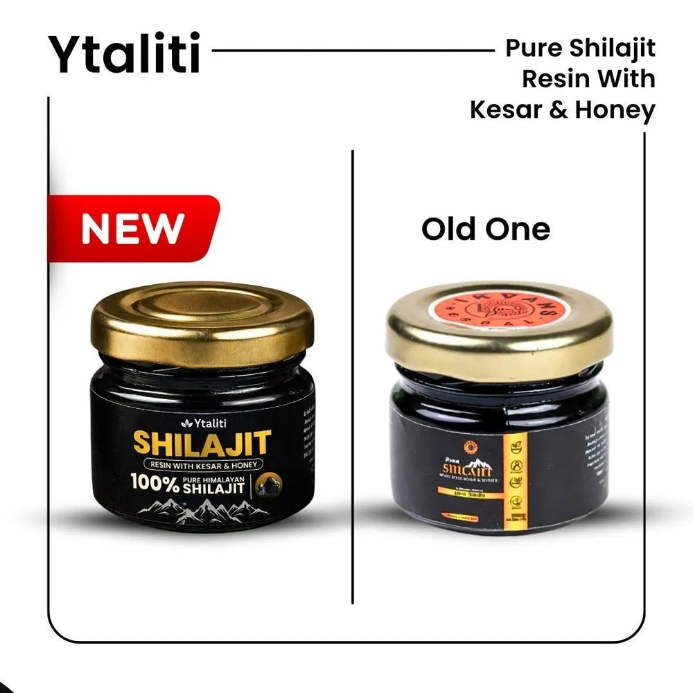 Pure Shilajit Resin with Kesar & Honey (20g) – Ayurvedic Wellness Supplement - Ytaliti Ayurveda