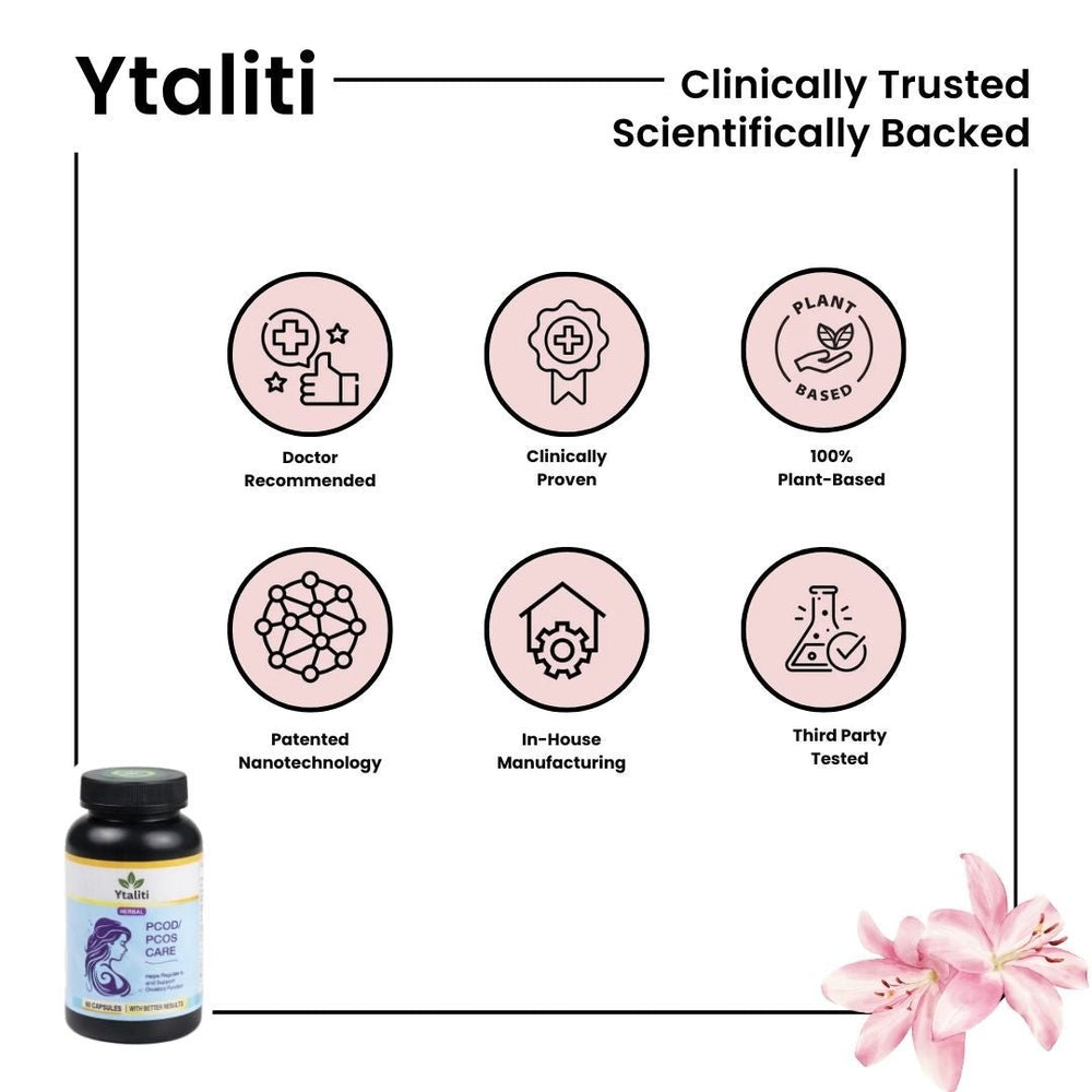 Ytaliti Herbal PCOD/PCOS Care Capsules – Women’s Herbal Supplement, (60 Capsules) - Ytaliti Ayurveda