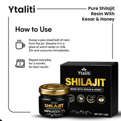 Pure Shilajit Resin with Kesar & Honey (20g) – Ayurvedic Wellness Supplement - Ytaliti Ayurveda
