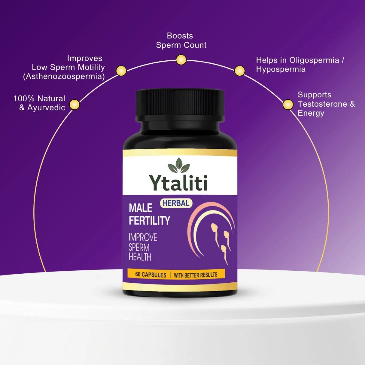 Ytaliti Herbal Male Fertility Booster Capsules (60 Capsules) – Improve Sperm Health Naturally - Ytaliti Ayurveda