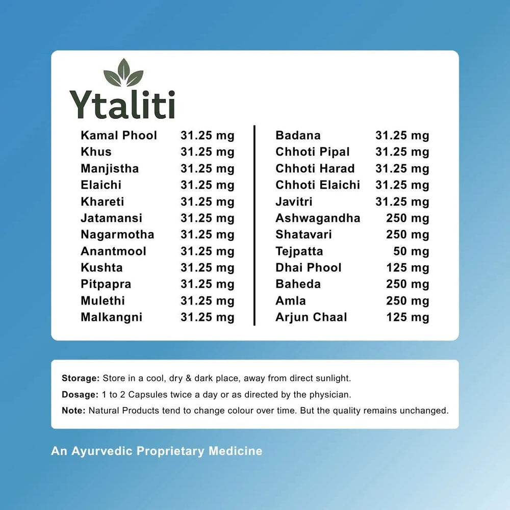 Ytaliti Herbal Multivitamin Capsules (30 Capsules) – Ayurvedic Wellness Supplement - Ytaliti Ayurveda